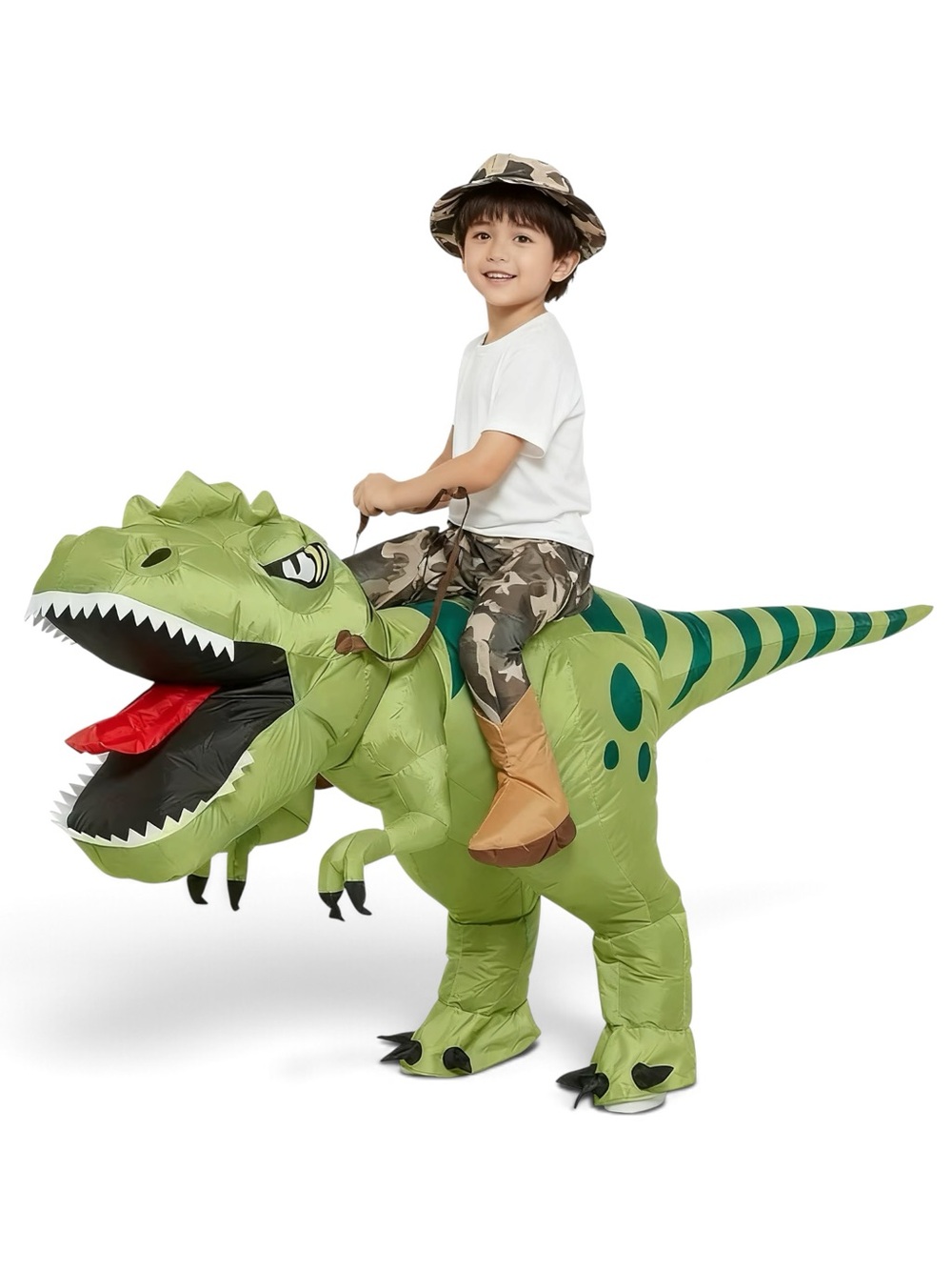 One Casa Inflatable Ride On Dinosaur Halloween Costume Size 4-6 Years